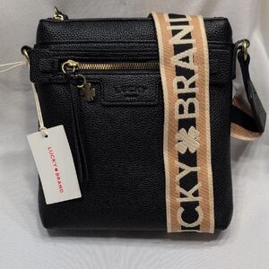Lucky Brand Black and Tan Crossbody Bag